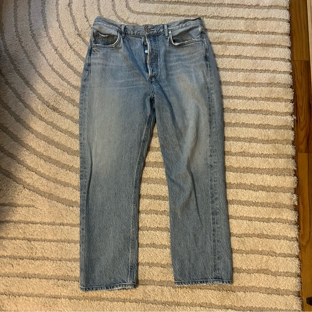 AGOLDE Light Wash Straight Leg Jeans